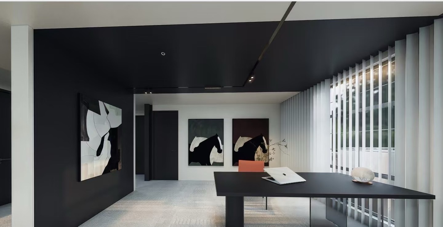 Curated art and quiet study space inside the TIMEREBRON studio