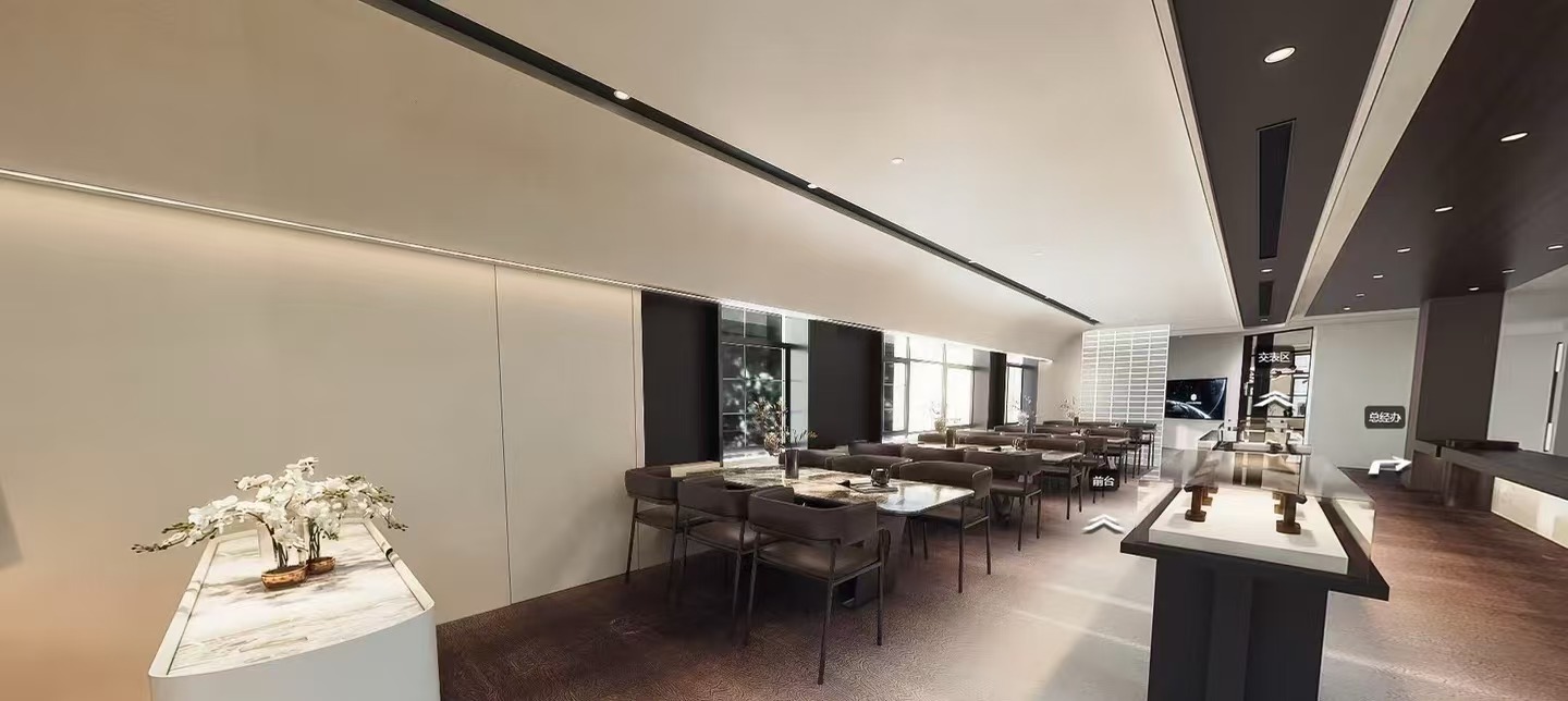 A calm, light-filled gallery lounge for clients and friends of the house